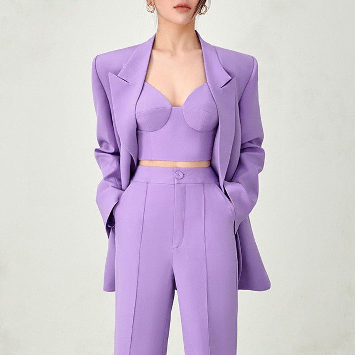 High Quality Casual Office Internet Celebrity Business Women Blazer Suit Set Three Piece Suit - Yara fashionYara fashion