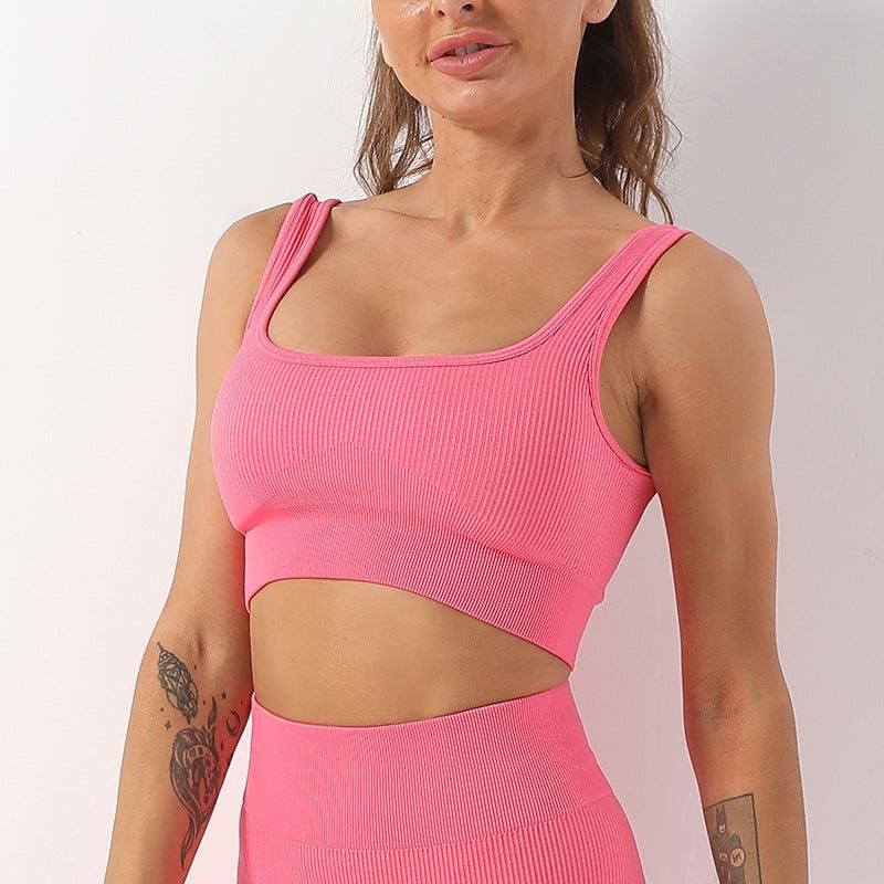 High Strength Shockproof Workout Bra Beauty Back Big Chest Push Up Sports Bra Women Thread Yoga Vest Top - Yara fashion  84356163 High Strength Shockproof Workout Bra Beauty Back Big Chest Push Up Sports Bra Women Thread Yoga Vest Top 