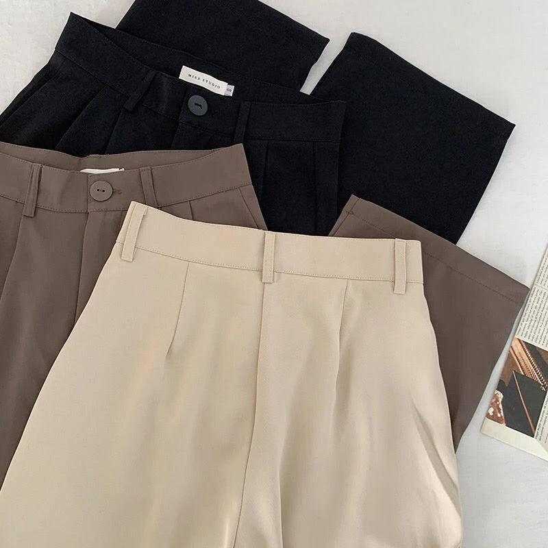 High Waist Women Suit Pants Fall Straight Office Ladies Korean Fashion Trousers Casual Button Loose Female Black Pants New - Yara fashion  15963739 High Waist Women Suit Pants Fall Straight Office Ladies Korean Fashion Trousers Casual Button Loose Female Black Pants New 