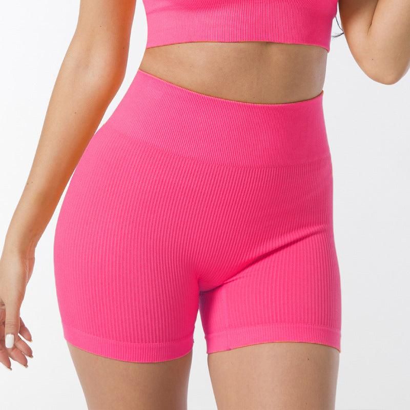 Hip Raise High Waist Seamless Yoga Pants Women Peach Hip Tight Three Point Sports Pants Quick Drying Thread Fitness Shorts - Yara fashion  5339423 Hip Raise High Waist Seamless Yoga Pants Women Peach Hip Tight Three Point Sports Pants Quick Drying Thread Fitness Shorts 