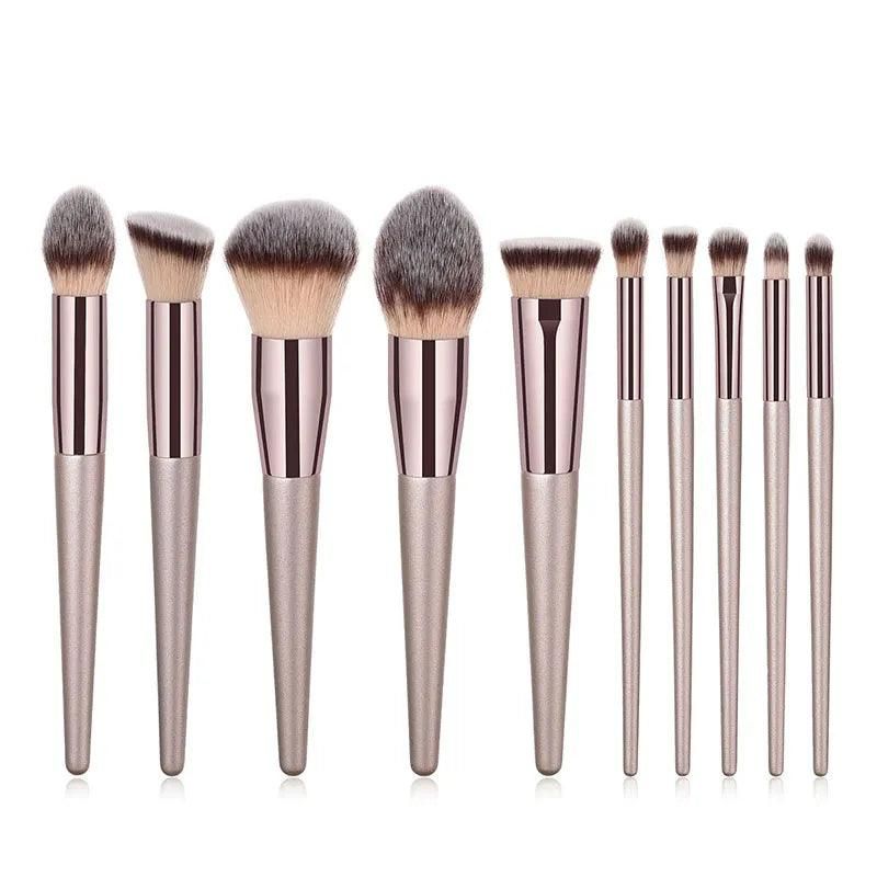 Hot Champagne Makeup Brushes Set for Women Cosmetic Foundation Powder Blush Eyeshadow Kabuki Blending Make Up Brush Beauty Tools - Yara fashion  83329257 Hot Champagne Makeup Brushes Set for Women Cosmetic Foundation Powder Blush Eyeshadow Kabuki Blending Make Up Brush Beauty Tools 