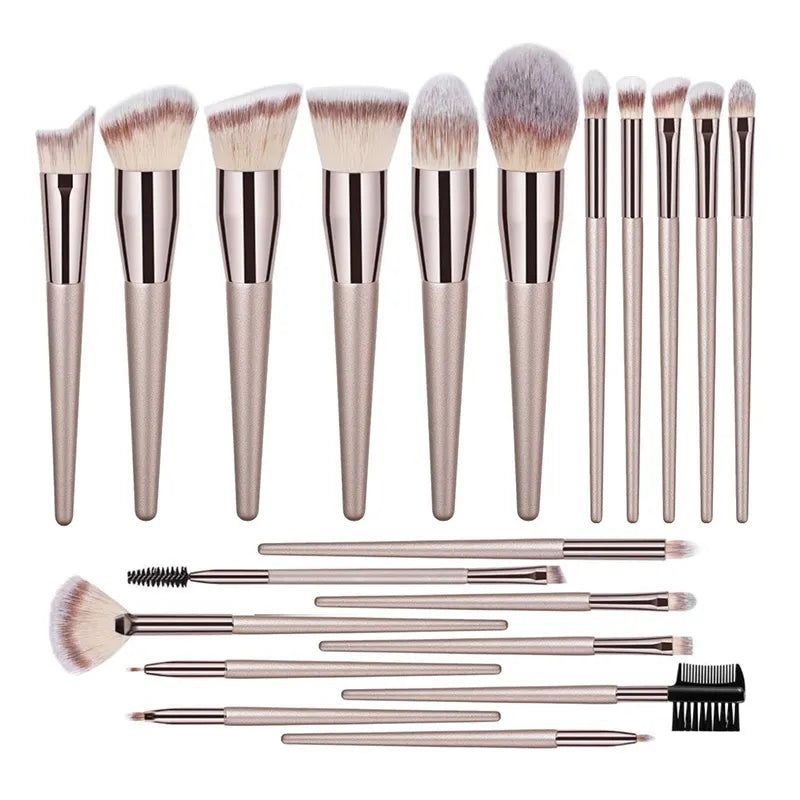 Hot Champagne Makeup Brushes Set for Women Cosmetic Foundation Powder Blush Eyeshadow Kabuki Blending Make Up Brush Beauty Tools - Yara fashion  78092705 Hot Champagne Makeup Brushes Set for Women Cosmetic Foundation Powder Blush Eyeshadow Kabuki Blending Make Up Brush Beauty Tools 