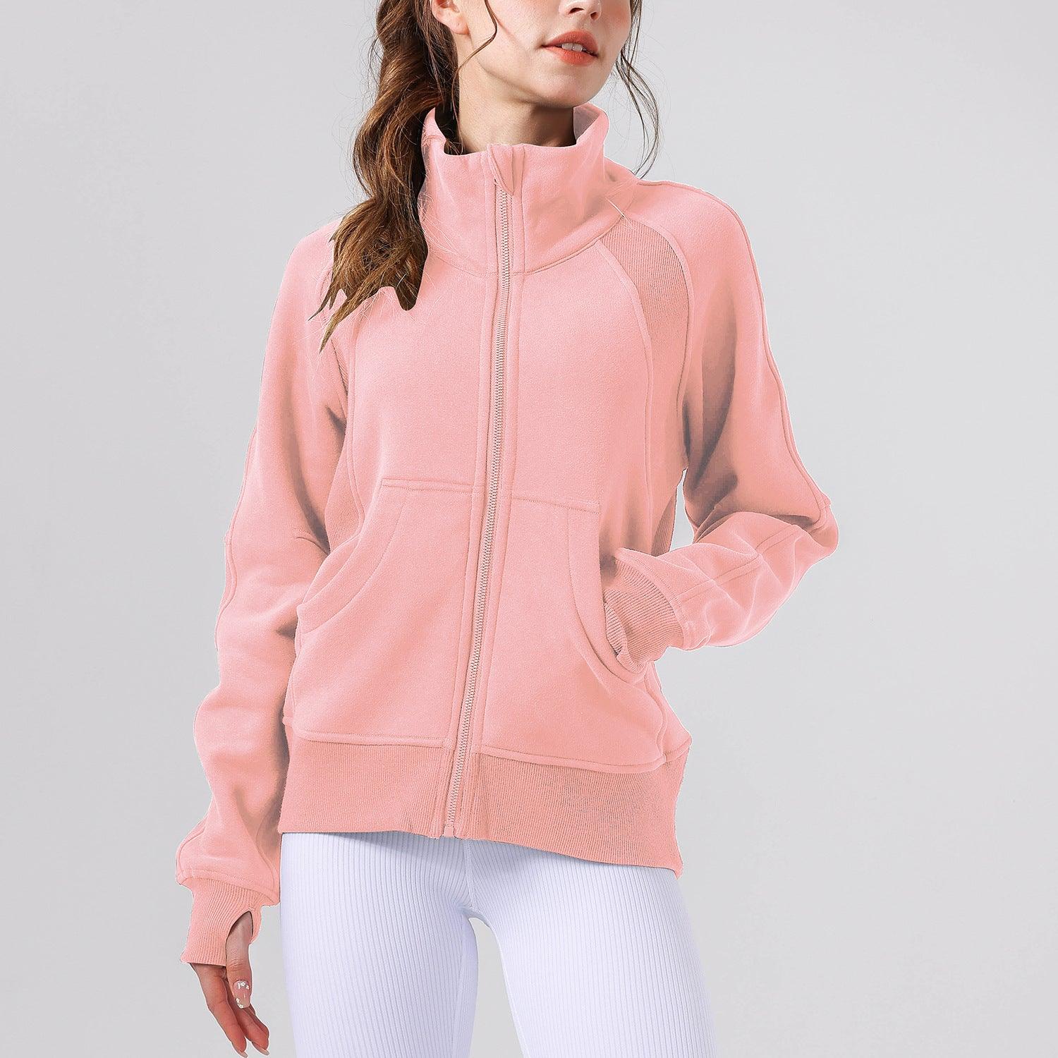 Jacket Yoga Clothes Long Sleeved Top Women Fleece Lined Warm Yoga Clothes Winter Set Zipper Sports Top - Yara fashion  51834639 Jacket Yoga Clothes Long Sleeved Top Women Fleece Lined Warm Yoga Clothes Winter Set Zipper Sports Top 