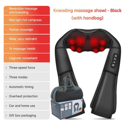 Kneading massage shawl massager SKG cervical spine massager household electric waist and back hot compress massager With bag - Yara fashion  94152430 Kneading massage shawl massager SKG cervical spine massager household electric waist and back hot compress massager With bag 