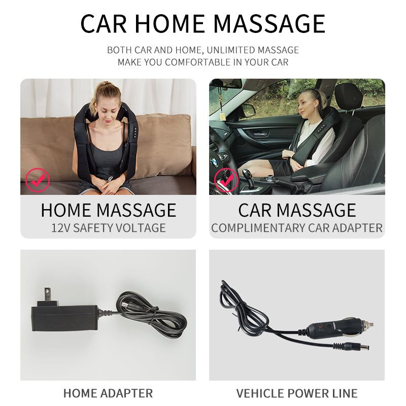 Kneading massage shawl massager SKG cervical spine massager household electric waist and back hot compress massager With bag - Yara fashion  2804867 Kneading massage shawl massager SKG cervical spine massager household electric waist and back hot compress massager With bag 