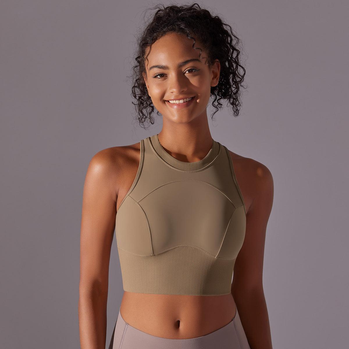 Knitted Solid Color Shaping Push Up Hollow Out Cutout Out Beauty Back Yoga Clothes Sports Sleeveless Vest Running Fitness Top Women - Yara fashion  36365912 Knitted Solid Color Shaping Push Up Hollow Out Cutout Out Beauty Back Yoga Clothes Sports Sleeveless Vest Running Fitness Top Women 