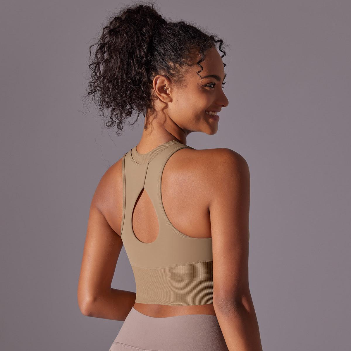 Knitted Solid Color Shaping Push Up Hollow Out Cutout Out Beauty Back Yoga Clothes Sports Sleeveless Vest Running Fitness Top Women - Yara fashion  98729710 Knitted Solid Color Shaping Push Up Hollow Out Cutout Out Beauty Back Yoga Clothes Sports Sleeveless Vest Running Fitness Top Women 