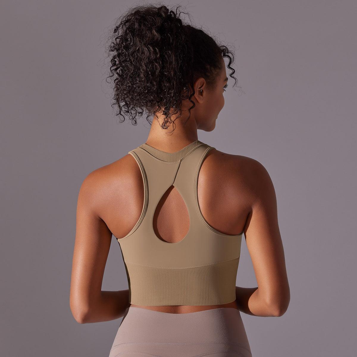 Knitted Solid Color Shaping Push Up Hollow Out Cutout Out Beauty Back Yoga Clothes Sports Sleeveless Vest Running Fitness Top Women - Yara fashion  31663779 Knitted Solid Color Shaping Push Up Hollow Out Cutout Out Beauty Back Yoga Clothes Sports Sleeveless Vest Running Fitness Top Women 