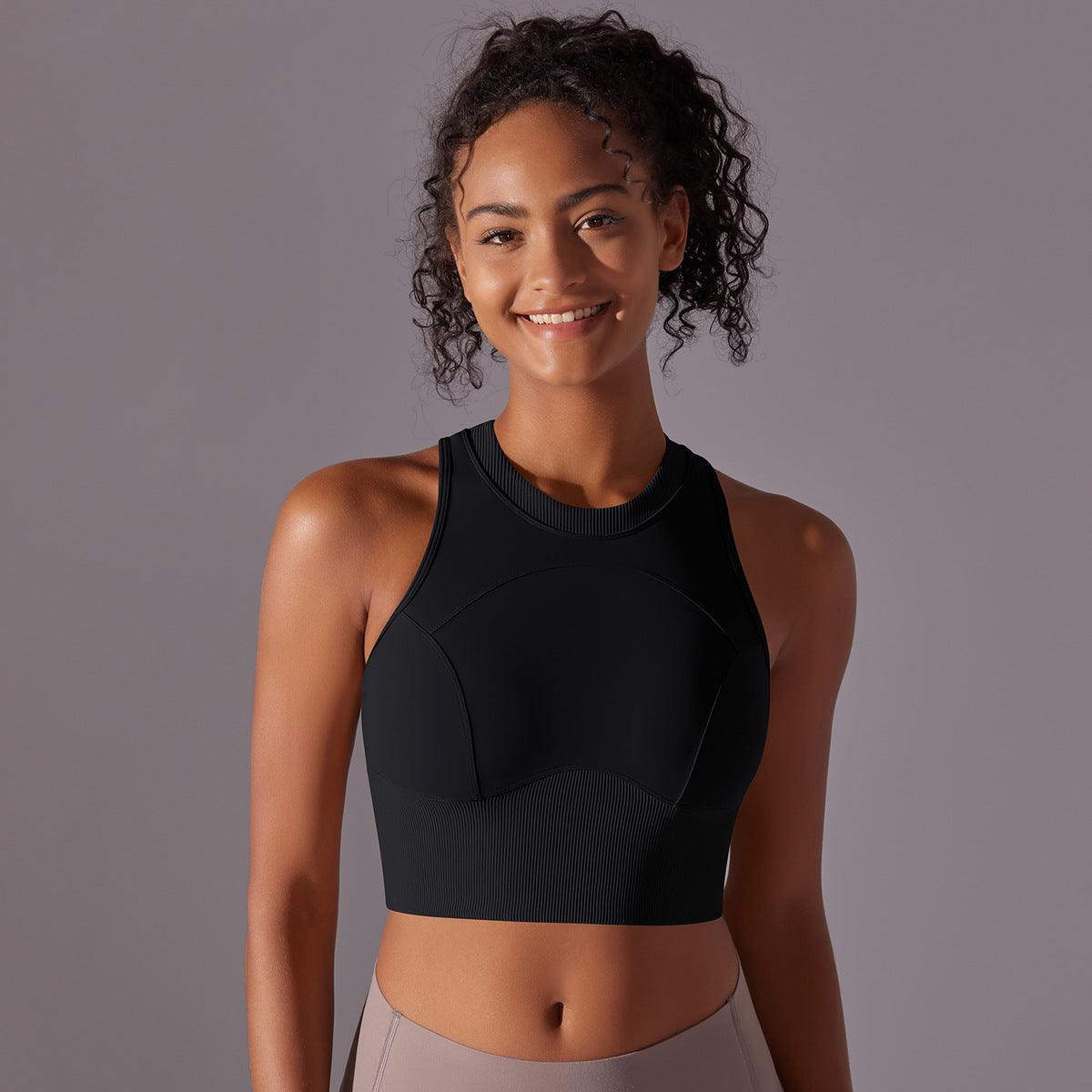 Knitted Solid Color Shaping Push Up Hollow Out Cutout Out Beauty Back Yoga Clothes Sports Sleeveless Vest Running Fitness Top Women - Yara fashion  38746009 Knitted Solid Color Shaping Push Up Hollow Out Cutout Out Beauty Back Yoga Clothes Sports Sleeveless Vest Running Fitness Top Women 