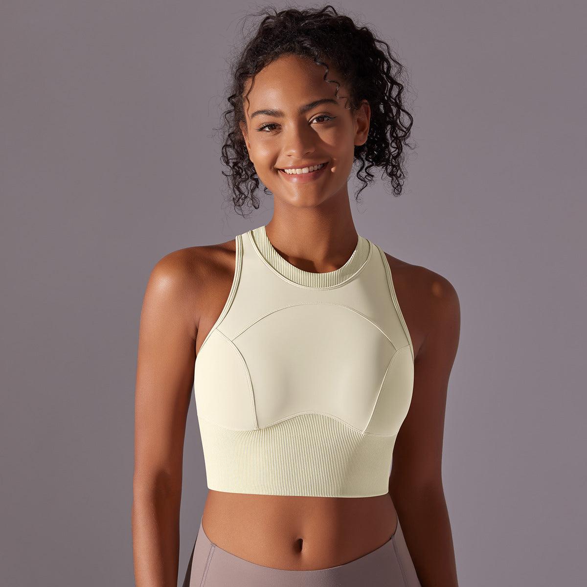 Knitted Solid Color Shaping Push Up Hollow Out Cutout Out Beauty Back Yoga Clothes Sports Sleeveless Vest Running Fitness Top Women - Yara fashion  23043604 Knitted Solid Color Shaping Push Up Hollow Out Cutout Out Beauty Back Yoga Clothes Sports Sleeveless Vest Running Fitness Top Women 