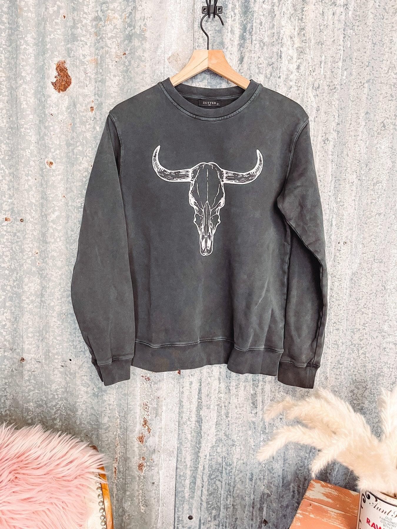 Ladies Cotton Cow Head Glue Printing Pullover Sweater - Yara fashion  32267574 Ladies Cotton Cow Head Glue Printing Pullover Sweater 