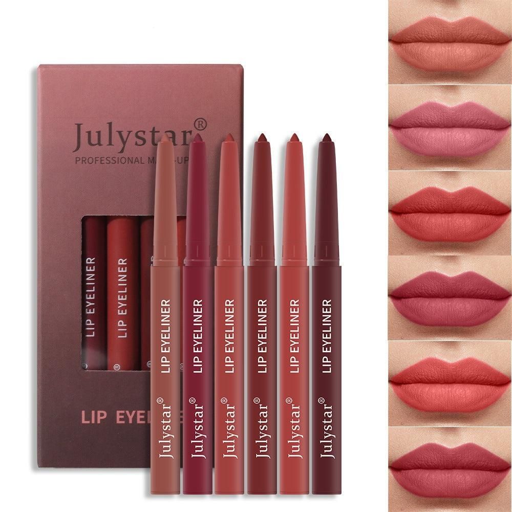 Lipstick Pink Six Pack Lipstick Pen Waterproof Matte Velvet Fog Rotary Lipliner - Yara fashion  57659264 Lipstick Pink Six Pack Lipstick Pen Waterproof Matte Velvet Fog Rotary Lipliner 