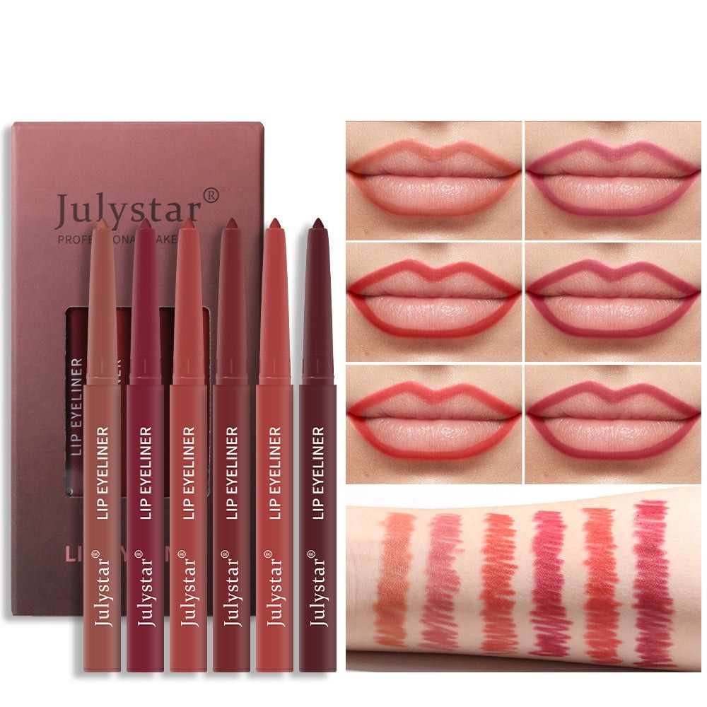 Lipstick Pink Six Pack Lipstick Pen Waterproof Matte Velvet Fog Rotary Lipliner - Yara fashion  84751358 Lipstick Pink Six Pack Lipstick Pen Waterproof Matte Velvet Fog Rotary Lipliner 