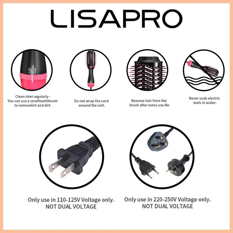 LISAPRO 3 IN 1 Hot Air Brush One-Step Hair Dryer And Volumizer Styler and Dryer Blow Dryer Brush Professional 1000W Hair Dryers - Yara fashion  46454400 LISAPRO 3 IN 1 Hot Air Brush One-Step Hair Dryer And Volumizer Styler and Dryer Blow Dryer Brush Professional 1000W Hair Dryers 