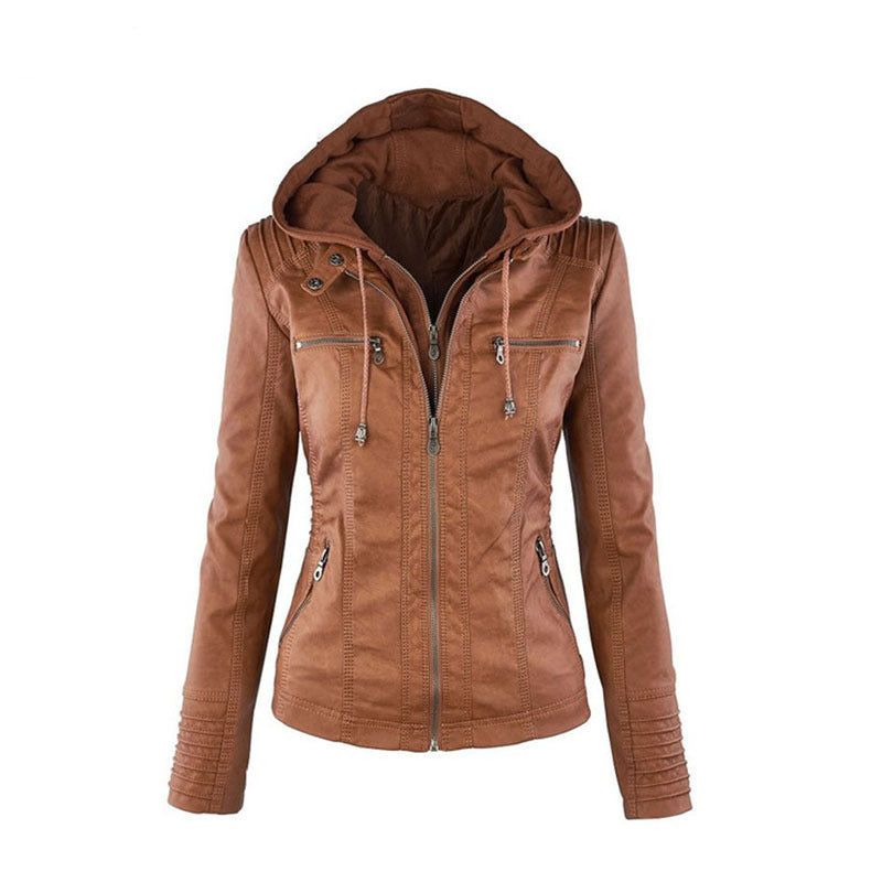 Long Sleeve Lady Leather Jacket Faux Leather Women Short Leather Coat Women Jacket Motorcycle Clothing Plus Size - Yara fashion  64891027 Long Sleeve Lady Leather Jacket Faux Leather Women Short Leather Coat Women Jacket Motorcycle Clothing Plus Size 