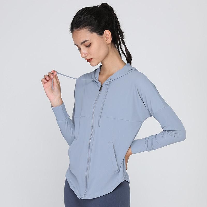 Long Sun-Proof Workout Clothes Women Mesh Breathable Long-Sleeved Blouse Loose Casual Sports Running Zipper Jacket - Yara fashion  44180890 Long Sun-Proof Workout Clothes Women Mesh Breathable Long-Sleeved Blouse Loose Casual Sports Running Zipper Jacket 