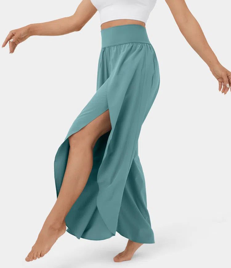 Loose Split Yoga Pants Summer Elastic High Waist Wide Leg Trousers Women's Fashion Versatile Clothing - Yara fashion  43170750 Loose Split Yoga Pants Summer Elastic High Waist Wide Leg Trousers Women's Fashion Versatile Clothing 