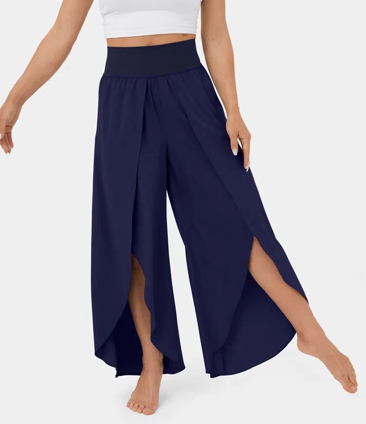 Loose Split Yoga Pants Summer Elastic High Waist Wide Leg Trousers Women's Fashion Versatile Clothing - Yara fashion  66978822 Loose Split Yoga Pants Summer Elastic High Waist Wide Leg Trousers Women's Fashion Versatile Clothing 