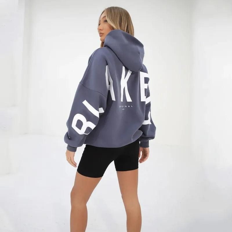 Loose Top Hoodie For Women Fashion Letter Long Sleeved Autumn/winter Versatile Hoodie 2024 New Casual Sports Tops - Yara fashion  99646056 Loose Top Hoodie For Women Fashion Letter Long Sleeved Autumn/winter Versatile Hoodie 2024 New Casual Sports Tops 