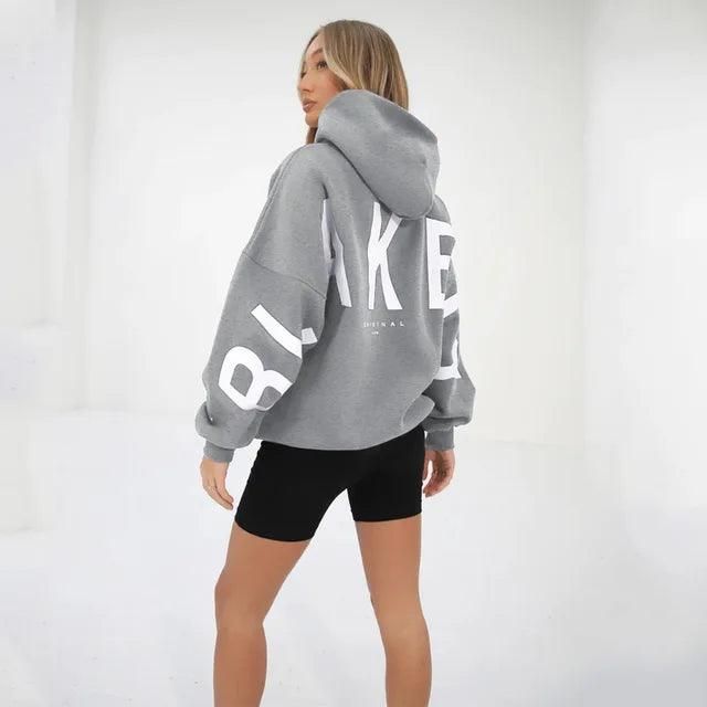 Loose Top Hoodie For Women Fashion Letter Long Sleeved Autumn/winter Versatile Hoodie 2024 New Casual Sports Tops - Yara fashion  73035265 Loose Top Hoodie For Women Fashion Letter Long Sleeved Autumn/winter Versatile Hoodie 2024 New Casual Sports Tops 