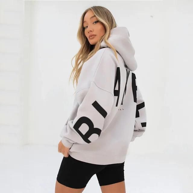 Loose Top Hoodie For Women Fashion Letter Long Sleeved Autumn/winter Versatile Hoodie 2024 New Casual Sports Tops - Yara fashion  45213295 Loose Top Hoodie For Women Fashion Letter Long Sleeved Autumn/winter Versatile Hoodie 2024 New Casual Sports Tops 