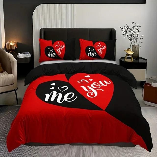 Luxury Black Red Crown Love Couple 3Pcs Queen King Full Size Duvet Cover Bedding Linen Set Bedspread For a Child 200x200 240x220 - Yara fashion  22418047 Luxury Black Red Crown Love Couple 3Pcs Queen King Full Size Duvet Cover Bedding Linen Set Bedspread For a Child 200x200 240x220 