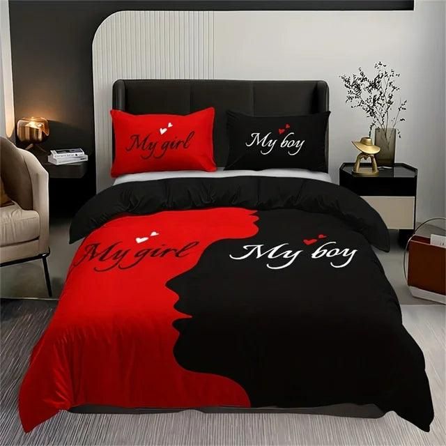 Luxury Black Red Crown Love Couple 3Pcs Queen King Full Size Duvet Cover Bedding Linen Set Bedspread For a Child 200x200 240x220 - Yara fashion  7533785 Luxury Black Red Crown Love Couple 3Pcs Queen King Full Size Duvet Cover Bedding Linen Set Bedspread For a Child 200x200 240x220 