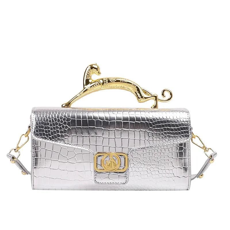 Luxury Quality Handbags For Women Patent Leather Crocodile Stone Pattern Ladies Shoulder Cross Body Bags Metal Handle Females - Yara fashion  71118755 Luxury Quality Handbags For Women Patent Leather Crocodile Stone Pattern Ladies Shoulder Cross Body Bags Metal Handle Females 