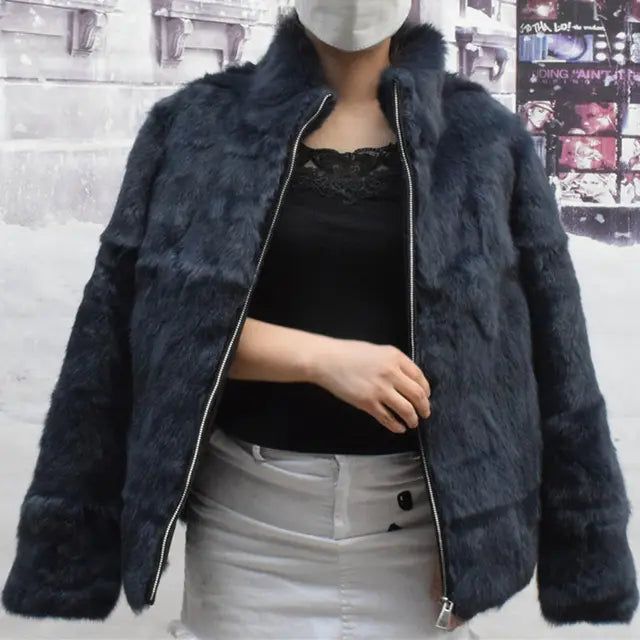 Natural Rabbit Fur Coat Women Winter Jacket Real leather and fur promotion clothing Female On Offer With Free Shipping 2024 Cold - Yara fashion  78471257 Natural Rabbit Fur Coat Women Winter Jacket Real leather and fur promotion clothing Female On Offer With Free Shipping 2024 Cold 