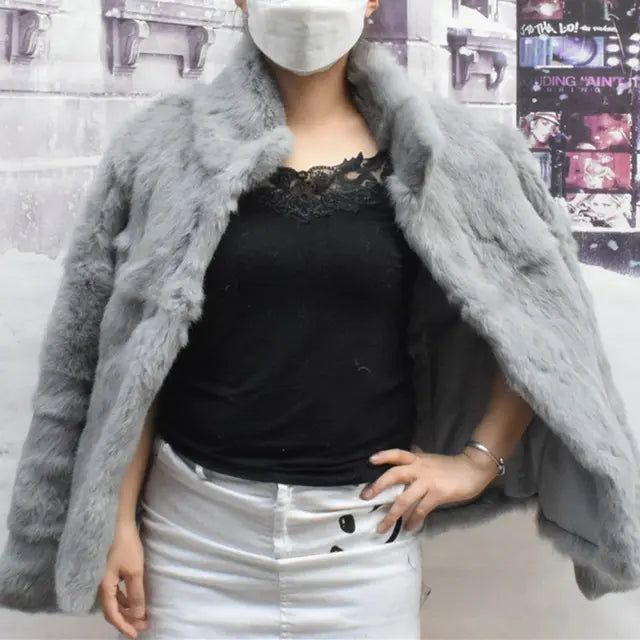 Natural Rabbit Fur Coat Women Winter Jacket Real leather and fur promotion clothing Female On Offer With Free Shipping 2024 Cold - Yara fashion  18014090 Natural Rabbit Fur Coat Women Winter Jacket Real leather and fur promotion clothing Female On Offer With Free Shipping 2024 Cold 