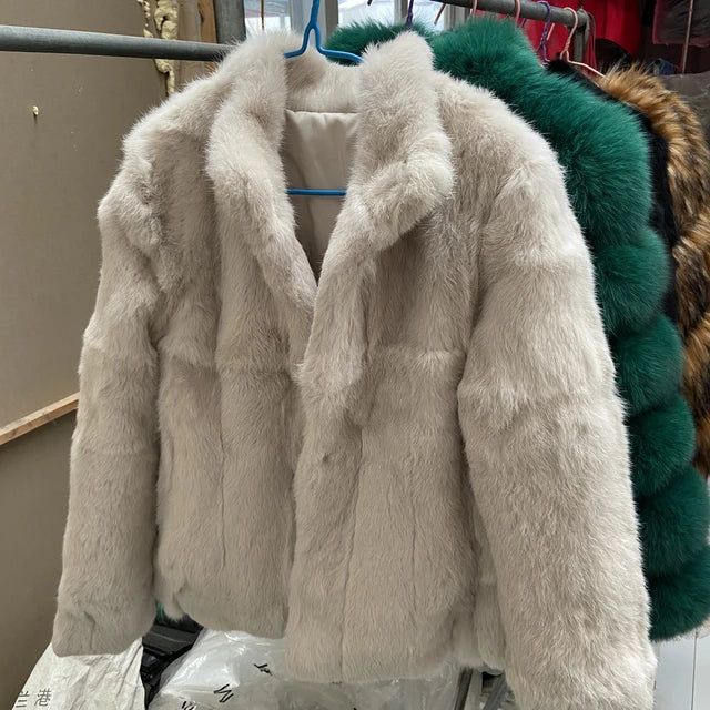 Natural Rabbit Fur Coat Women Winter Jacket Real leather and fur promotion clothing Female On Offer With Free Shipping 2024 Cold - Yara fashion  491135 Natural Rabbit Fur Coat Women Winter Jacket Real leather and fur promotion clothing Female On Offer With Free Shipping 2024 Cold 