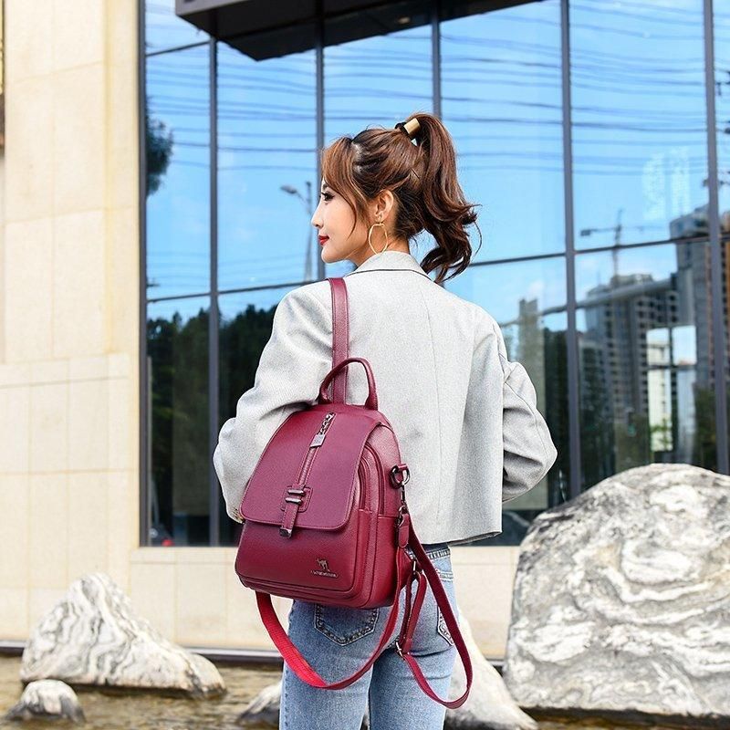 New Fashion PU Soft Leather Small Backpack - Yara fashion  24481140 New Fashion PU Soft Leather Small Backpack 