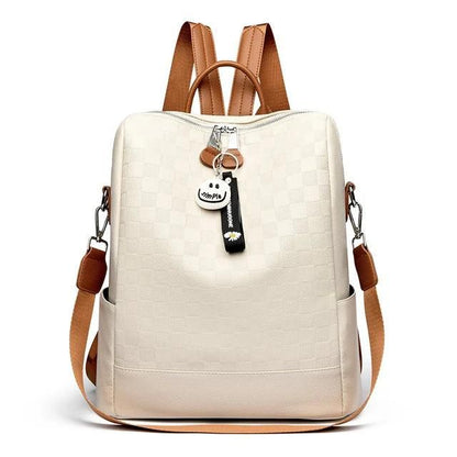 New Luxury Brand Fashion Checkered Pattern Women's Backpack High Quality Leather High Capacity Travel Women's Backpack Handbags - Yara fashion  67995678 New Luxury Brand Fashion Checkered Pattern Women's Backpack High Quality Leather High Capacity Travel Women's Backpack Handbags 