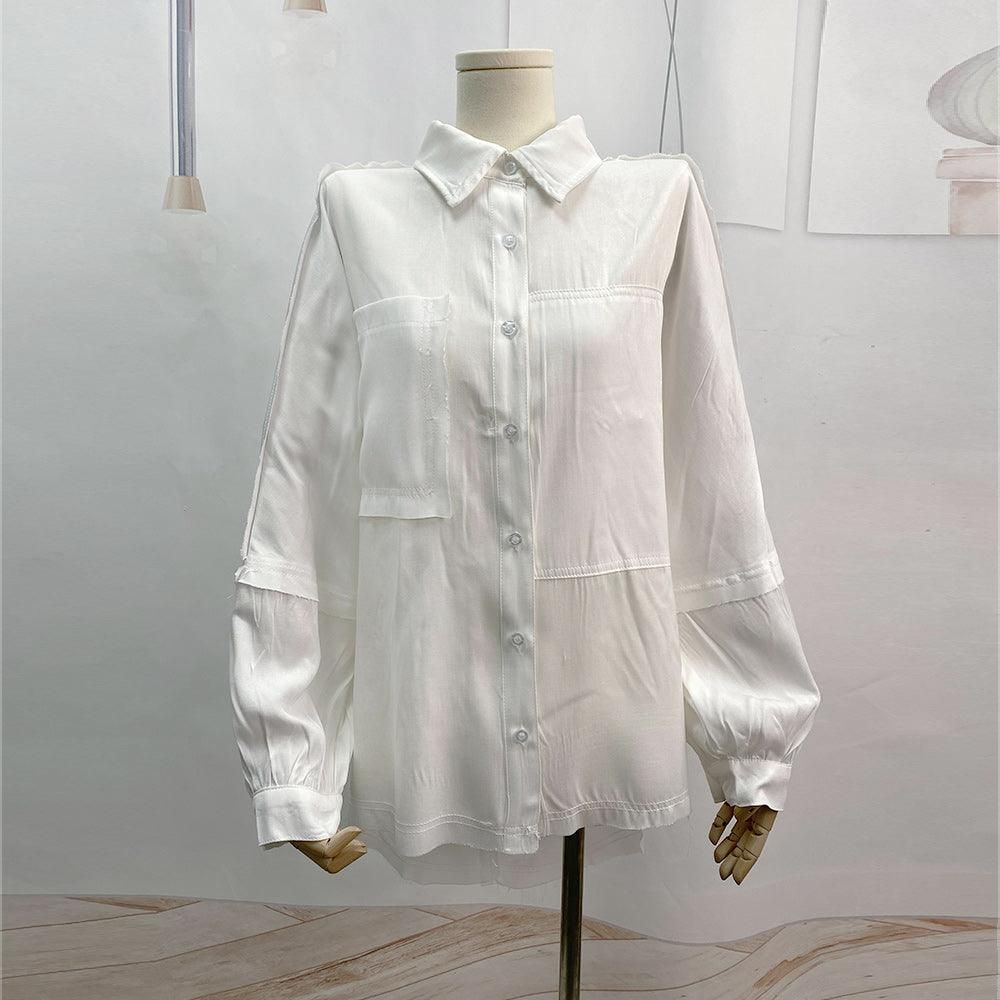 New Popular Women Shirt Spring Summer Long Sleeves Elegant Slim-Fit Long-Sleeved White Shirt - Yara fashion  71799694 New Popular Women Shirt Spring Summer Long Sleeves Elegant Slim-Fit Long-Sleeved White Shirt 