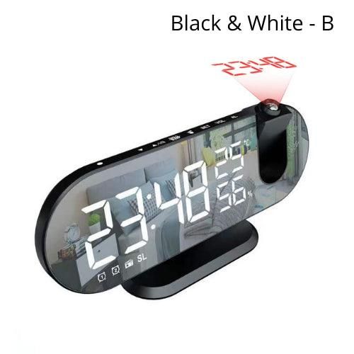 New Temperature And Humidity Multi-Function Radio Projection Alarm Clock Creative LED Mirror Clock Electronic Digital Clock - Yara fashion  52509565 New Temperature And Humidity Multi-Function Radio Projection Alarm Clock Creative LED Mirror Clock Electronic Digital Clock 