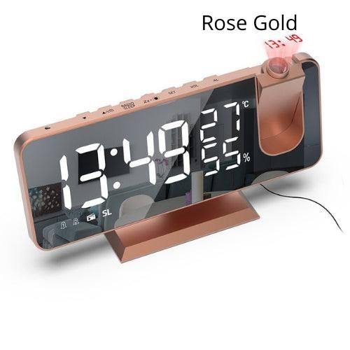 New Temperature And Humidity Multi-Function Radio Projection Alarm Clock Creative LED Mirror Clock Electronic Digital Clock - Yara fashion  93596221 New Temperature And Humidity Multi-Function Radio Projection Alarm Clock Creative LED Mirror Clock Electronic Digital Clock 