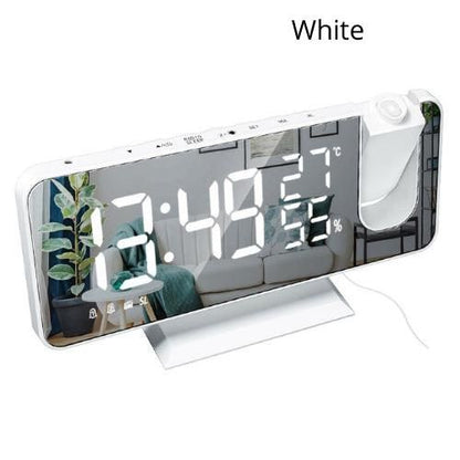 New Temperature And Humidity Multi-Function Radio Projection Alarm Clock Creative LED Mirror Clock Electronic Digital Clock - Yara fashion  2916067 New Temperature And Humidity Multi-Function Radio Projection Alarm Clock Creative LED Mirror Clock Electronic Digital Clock 