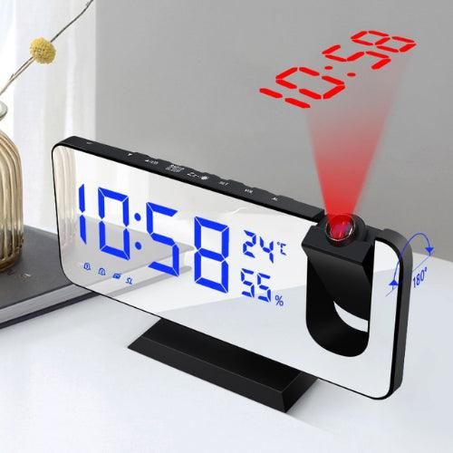 New Temperature And Humidity Multi-Function Radio Projection Alarm Clock Creative LED Mirror Clock Electronic Digital Clock - Yara fashion  54500330 New Temperature And Humidity Multi-Function Radio Projection Alarm Clock Creative LED Mirror Clock Electronic Digital Clock 