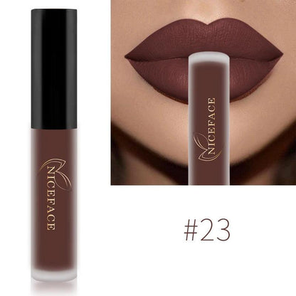 NICEFACE Nude Liquid Lipsticks Waterproof Velvet Matte Lip Gloss Long Lasting Non-stick Cup Lip Tint Makeup Pigment Cosmetics - Yara fashion  2887297 NICEFACE Nude Liquid Lipsticks Waterproof Velvet Matte Lip Gloss Long Lasting Non-stick Cup Lip Tint Makeup Pigment Cosmetics 