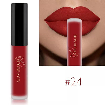 NICEFACE Nude Liquid Lipsticks Waterproof Velvet Matte Lip Gloss Long Lasting Non-stick Cup Lip Tint Makeup Pigment Cosmetics - Yara fashion  10915893 NICEFACE Nude Liquid Lipsticks Waterproof Velvet Matte Lip Gloss Long Lasting Non-stick Cup Lip Tint Makeup Pigment Cosmetics 