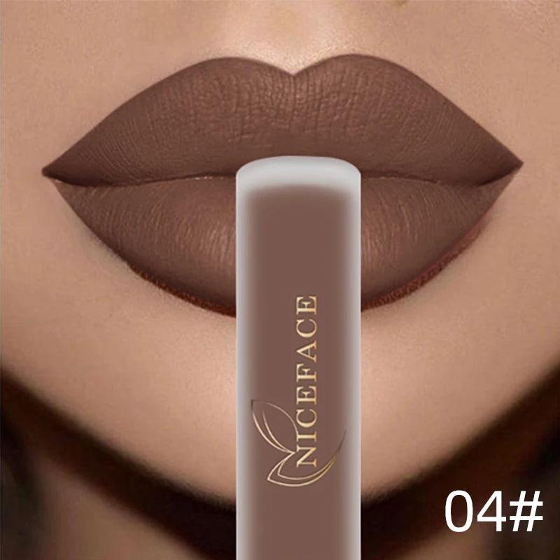 NICEFACE Nude Liquid Lipsticks Waterproof Velvet Matte Lip Gloss Long Lasting Non-stick Cup Lip Tint Makeup Pigment Cosmetics - Yara fashion  33338059 NICEFACE Nude Liquid Lipsticks Waterproof Velvet Matte Lip Gloss Long Lasting Non-stick Cup Lip Tint Makeup Pigment Cosmetics 