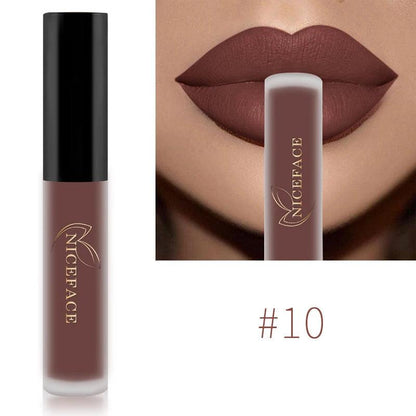 NICEFACE Nude Liquid Lipsticks Waterproof Velvet Matte Lip Gloss Long Lasting Non-stick Cup Lip Tint Makeup Pigment Cosmetics - Yara fashion  88521793 NICEFACE Nude Liquid Lipsticks Waterproof Velvet Matte Lip Gloss Long Lasting Non-stick Cup Lip Tint Makeup Pigment Cosmetics 