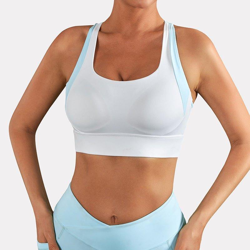 Nude Feel Yoga Clothes Women One Piece Chest Pad Sports Underwear Women High Strength Shockproof Stitching Beauty Back Fitness Clothes - Yara fashionYara fashion