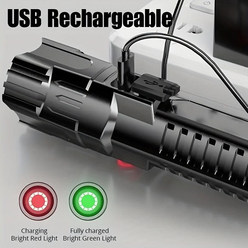 Outdoor Household Camping Usb Rechargeable Zoom Led Power Torch - Yara fashion  23700063 Outdoor Household Camping Usb Rechargeable Zoom Led Power Torch 