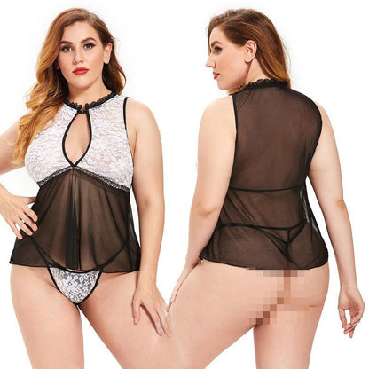 Plus Size Sexy Lingerie Lace Sexy Sleepwear Sexy Semi-Transparent Lace - Yara fashion  24140775 Plus Size Sexy Lingerie Lace Sexy Sleepwear Sexy Semi-Transparent Lace 