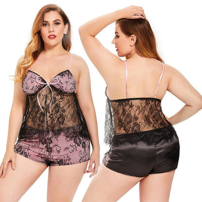 Plus Size Sexy Lingerie Lace Stitching Suspender Skirt Ladies Sexy Suit - Yara fashion  86565172 Plus Size Sexy Lingerie Lace Stitching Suspender Skirt Ladies Sexy Suit 