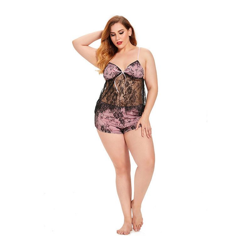 Plus Size Sexy Lingerie Lace Stitching Suspender Skirt Ladies Sexy Suit - Yara fashion  67734418 Plus Size Sexy Lingerie Lace Stitching Suspender Skirt Ladies Sexy Suit 