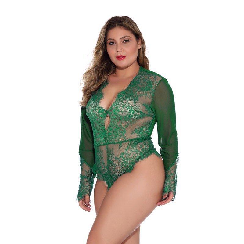 Plus Size Sexy Seduction Lace Sexy Sleepwear Sexy Pajamas Template Self Figure - Yara fashionYara fashion