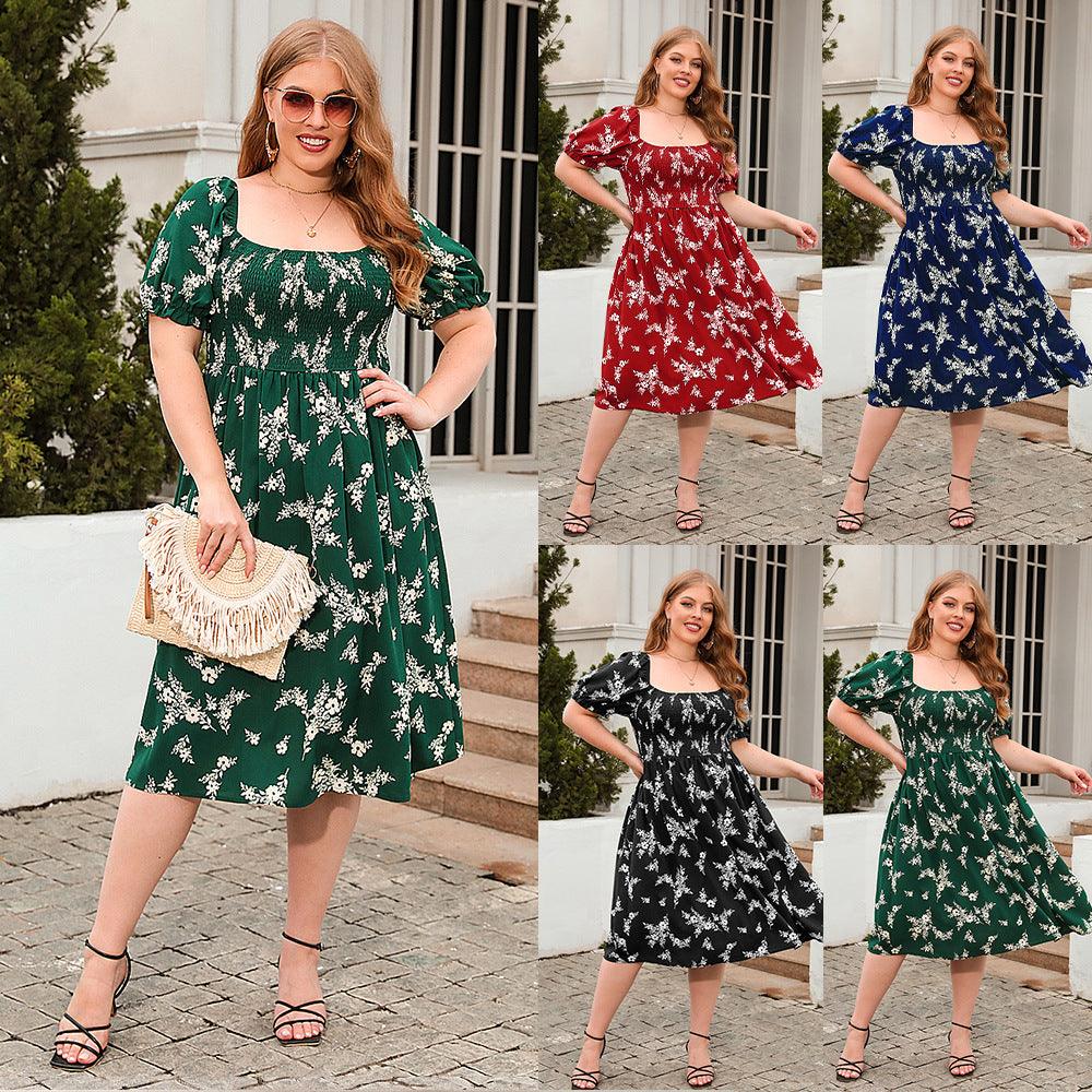 plus Size Women Clothing plus Size Printed Casual Holiday Dress Bohemian French Elegant Mid Length Dress - Yara fashion  44691381 plus Size Women Clothing plus Size Printed Casual Holiday Dress Bohemian French Elegant Mid Length Dress 