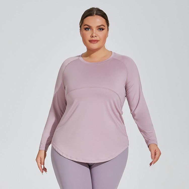 Plus Size Women Long Thigh Length Thin Yoga Wear Mesh Beauty Back Breathable Long Sleeve Running Fitness Top Sportswear - Yara fashion  16456578 Plus Size Women Long Thigh Length Thin Yoga Wear Mesh Beauty Back Breathable Long Sleeve Running Fitness Top Sportswear 